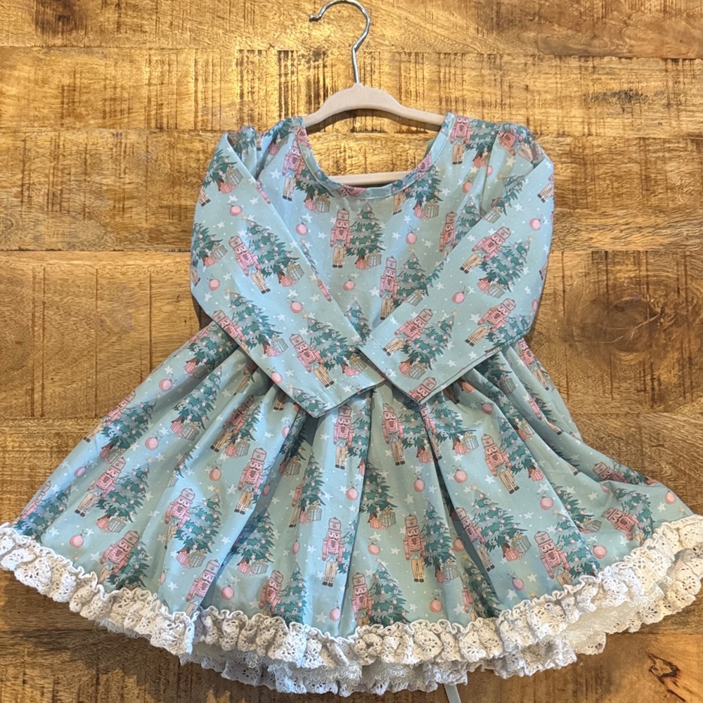 Be Girl- Blue Nutcracker Kids Dress with Lace Detail -Neve Christmas Dress